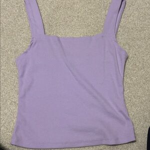 SHEIN Lilac Ribbed Sleeveless Top